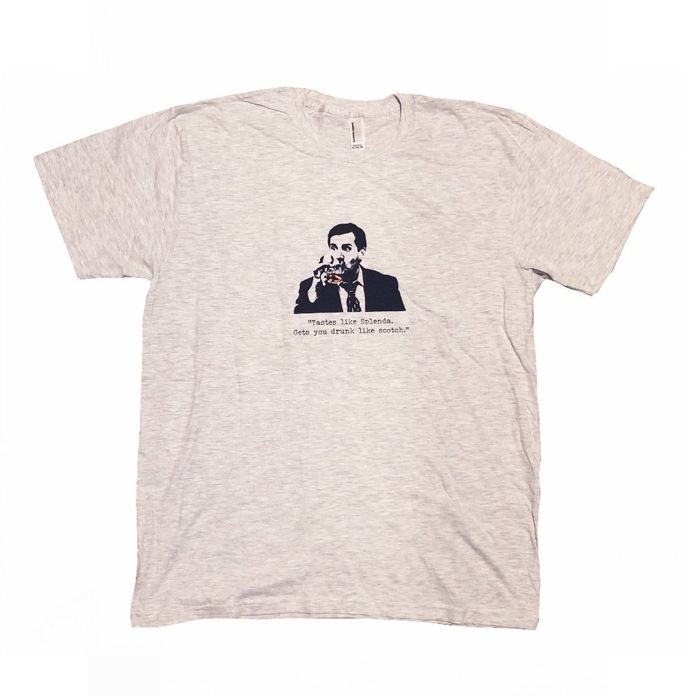 Gray Custom designed Michael Scott T-shirt, size XL